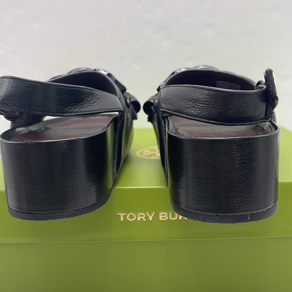 Tory Burch MELLOW PLATFORM SANDAL NAPPA LEATHER 
Optic White/Silver/Perfect 
New - Picture 12 of 16